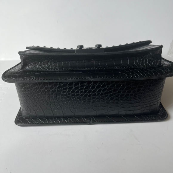 Badgley mischka Belle Studded Biker Reptile Crossbody Chain Shoulder Bag Purse - Picture 5 of 12